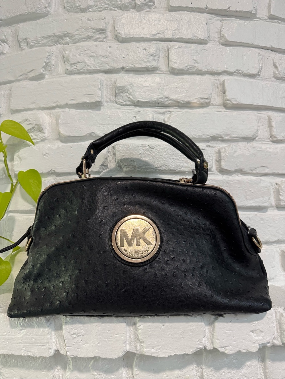 Michael Kors Astrid Black Ostrich Satchel